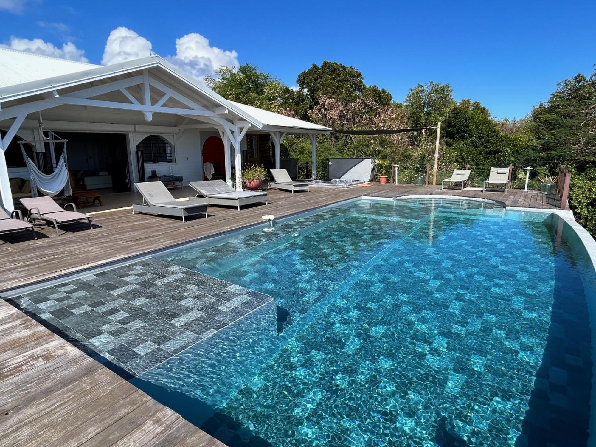 Villa Deluxe L'Hacienda Villa Vue Mer 180 Piscine Jacuzzi Proche Plage Marina Golf Pointe Des Chateaux Et Casino Jardin Clos Voyage Durable Saint-Francois  Εξωτερικό φωτογραφία