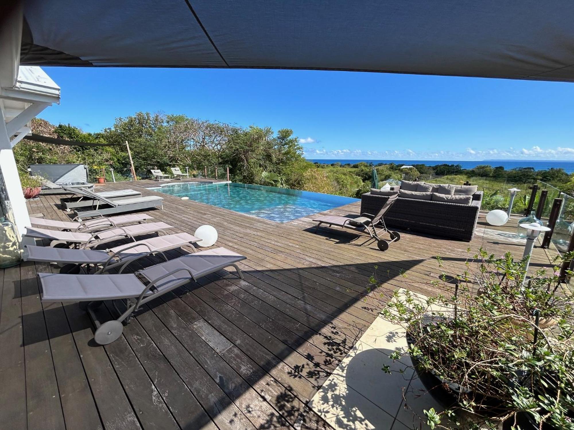 Villa Deluxe L'Hacienda Villa Vue Mer 180 Piscine Jacuzzi Proche Plage Marina Golf Pointe Des Chateaux Et Casino Jardin Clos Voyage Durable Saint-Francois  Εξωτερικό φωτογραφία