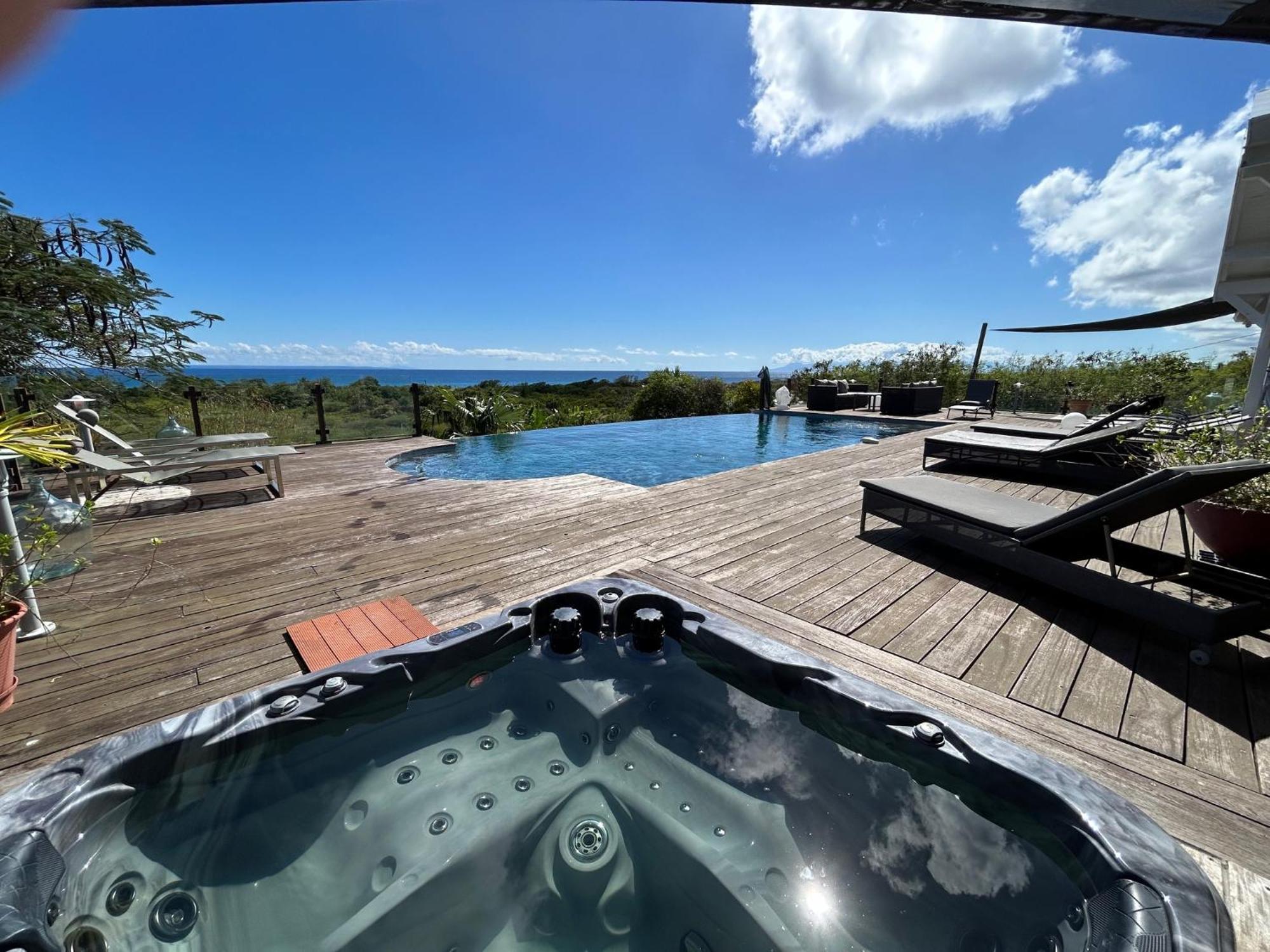 Villa Deluxe L'Hacienda Villa Vue Mer 180 Piscine Jacuzzi Proche Plage Marina Golf Pointe Des Chateaux Et Casino Jardin Clos Voyage Durable Saint-Francois  Εξωτερικό φωτογραφία